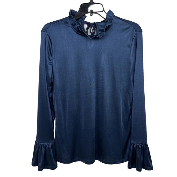 Annabelle Los Angeles Tops - Annabelle Los Angeles Bell Sleeve Blue Top Blouse Size Large NWT